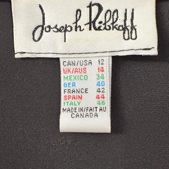 JOSEPH RIBKOFF Black Belted Faux Wrap Midi Dress Sz 12 Quiet Luxury Equestrian - Picture 5 of 5